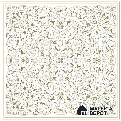 Moroccans Wall & Floor Tile TL 07247 C Olive Lace 1 ft x 1 ft Ceramic Matte Finish - 9 mm | 2 mm Spacer is Mandatory | Suitable For Bathroom, Kitchen, Dining Area | Please Expect a Slight Variation of Pattern